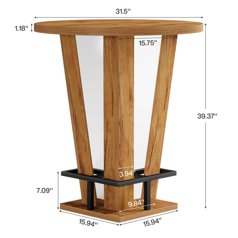 Round Bar Table, 39.4-Inch Bar Height Pub Table