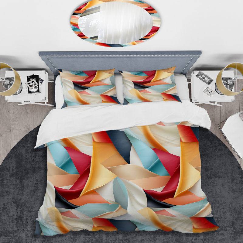 Kaiyu Urban Chic - Ensemble de housse de couette géométrique - Microfibre de polyester