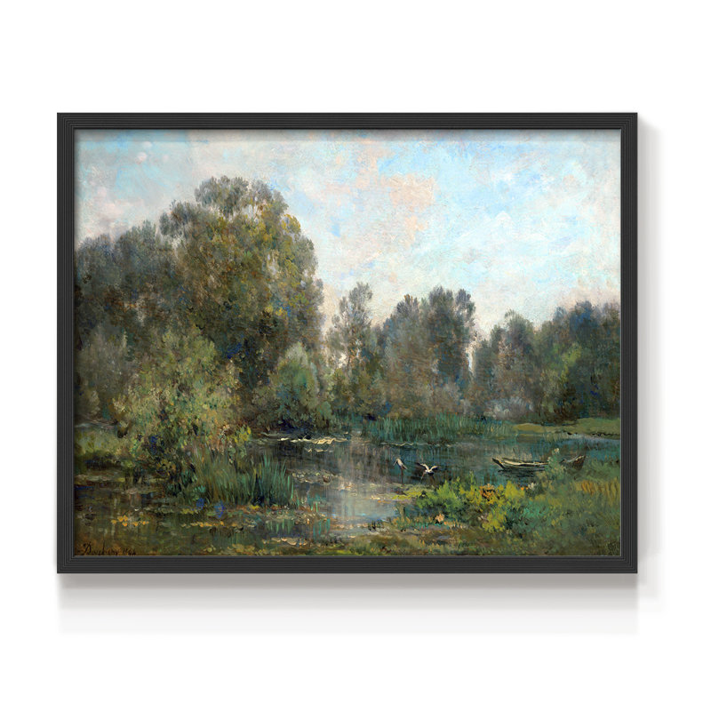 River with Storks -Framed Print - Restickable
