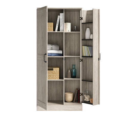 Armoire de rangement en bois d'ingénierie et de ferme moderne, gris