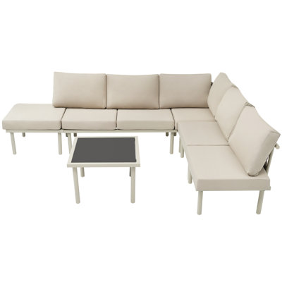 Caria 6 - Person Garden Lounge Set with Cushions
