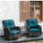 Wicker Patio Furniture Set - 3 Piece Rattan Outdoor Sectional Conversation Sets 2 Piece Wicker Hang Gliding  Chairs And 1 Side Table