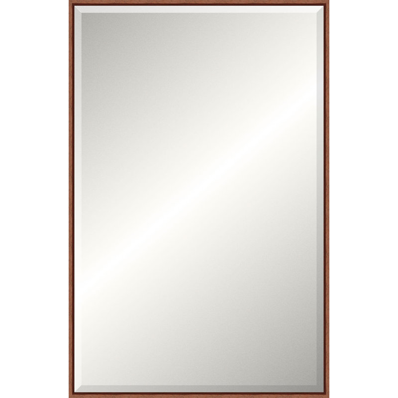 Floater 1 Solid Wood Beveled Mirror, 35.25" x 23.25", Walnut, Rectangle