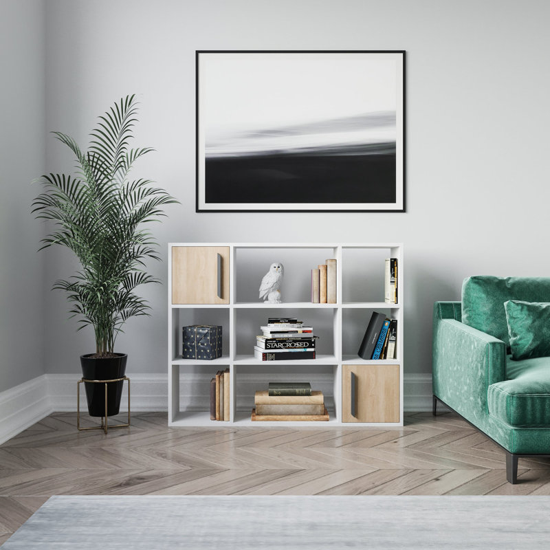 Najiyyah Storage Bookcase, White/Oak