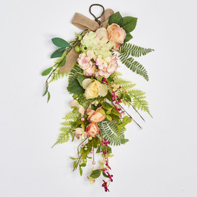 Larme artificielle 26 po avec feuilles printanières et feuilles vertes