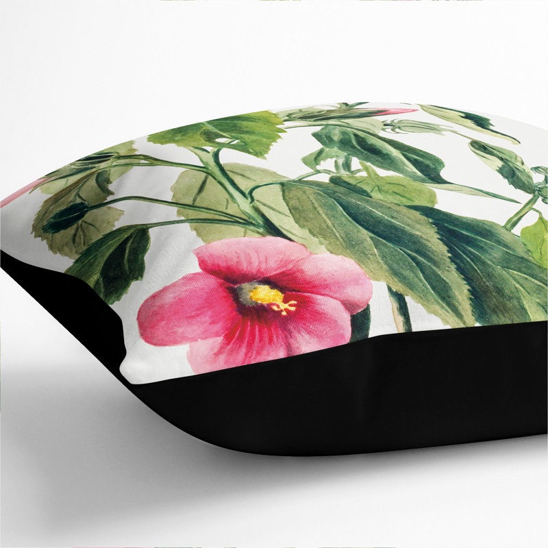 Rose Gentian Floral Scatter Cushion, 40cm H x 40cm W x 15cm D, Black