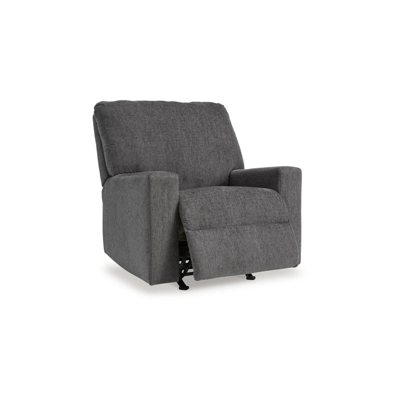 Fauteuil inclinable manuel berçant Anise, languette, polyester, Gris étain