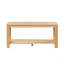 Table basse de coin en bois avec tablette de rangement Arc
