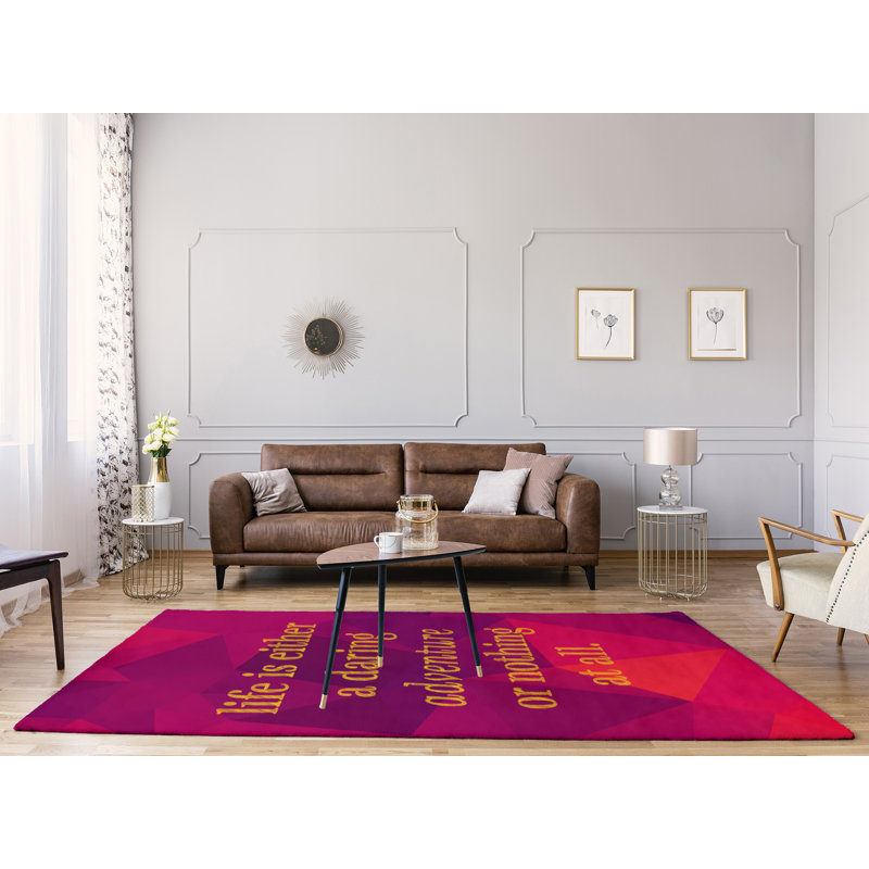 Tapis en poly-chenille life quote, Rectangle 8 pi x 10 pi