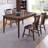Nut-brown Rectangular Solid Wood Dining Table-2134181779
