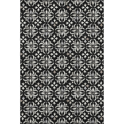 Premium Machine Washable Prisco Black Rug