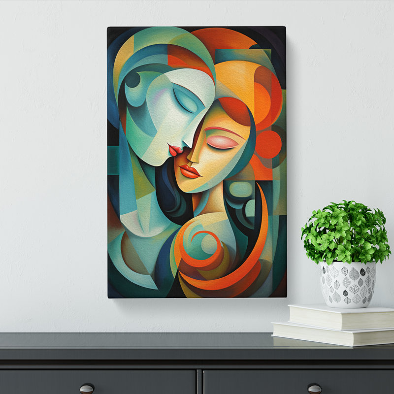 Lovers Orphism Art No.2 - Wrapped Canvas, 76cm H x 50cm W x 3cm D