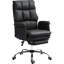Chaise de bureau en cuir synthétique noir avec fonction inclinable et pivotante. Siège réglable à hauteur réglable de 19,7 po à 22,8 po, inclinaison du dossier à 155 po, repose-pieds, rembourrage confortable et capacité de charge de 264 lb