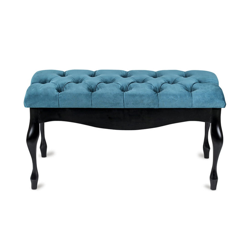 Moorebank 100% Polyester Upholstered Bench, H40 x W120 x D40cm, Green/Black