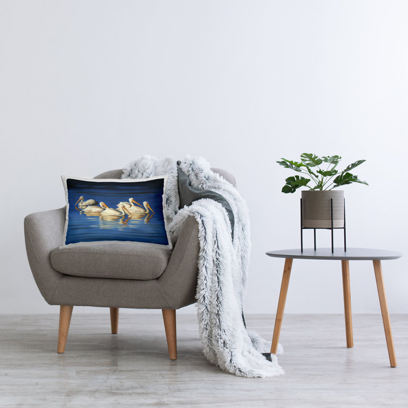 Coussin Pelican Flock Lake Ripples