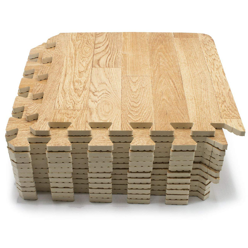 Sorbus 24" Interlocking Floor Foam Mat, Pine, 0.38" H x 24" W x 24" D