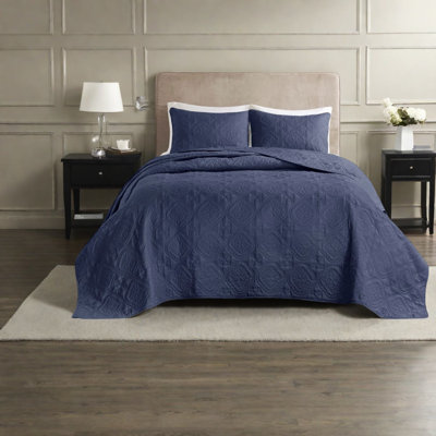 Premium Bedding Sets, Navy Polyester, Reversible Design For Home