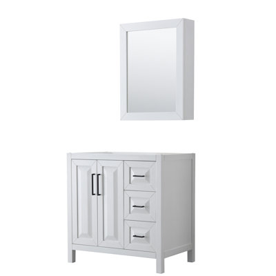 Base de meuble-lavabo simple pour salle de bain 35" avec armoire à pharmacie seulement Daria