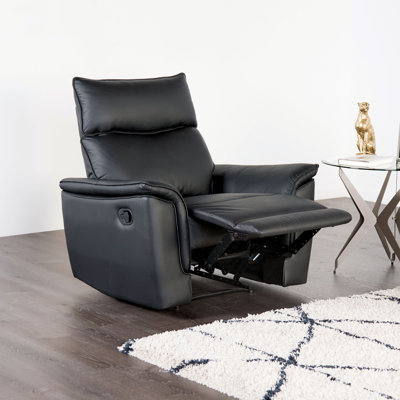 Amma 38.6" Wide Faux Leather Manual Glider Recliner