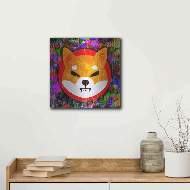 SHIB Shiba Inu Crypto, «Art mural en métal, H 12 po x l 12 po