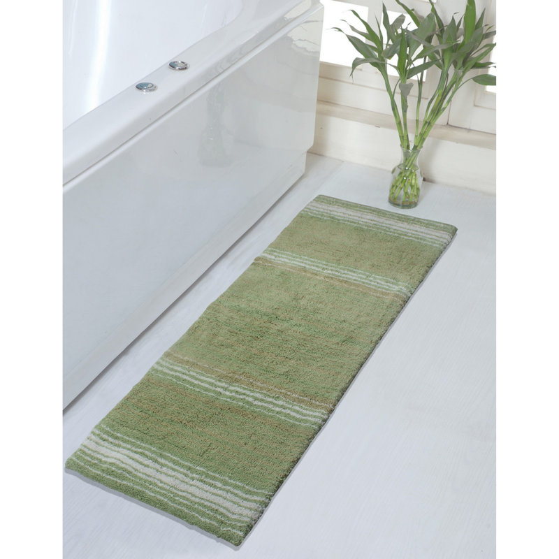 Griffie Plush 100 % Cotton Bath Rug, Sage, Single - 21" L x 54" W
