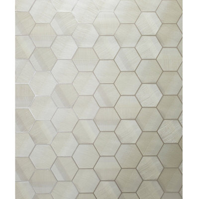 Ido hexagonale, papier peint texturé métallique or jaune géométrique 3D