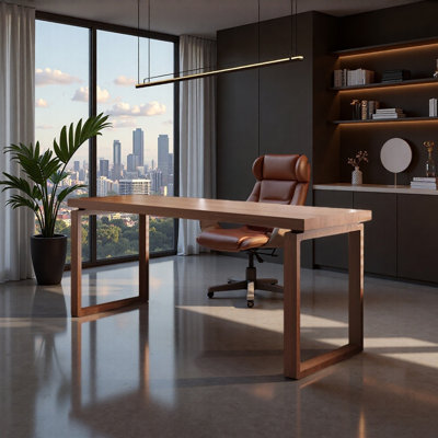 Bureau simple et élégant en bois de frêne massif