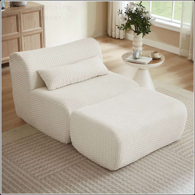 Canapé modulaire Cloud, aucun assemblage requis, 1 siège, Velours côtelé crème