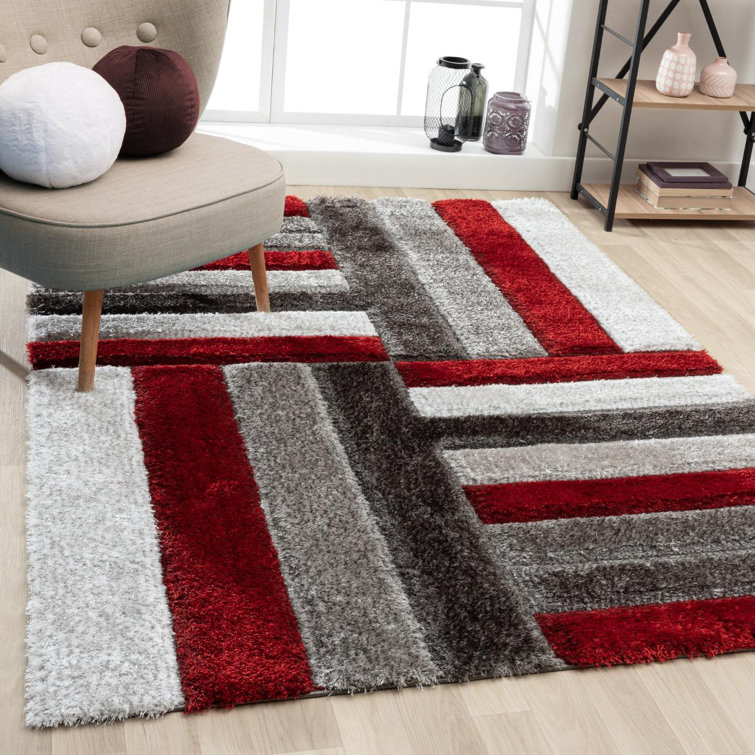 Tapis rouge à motif géométrique Lantanas