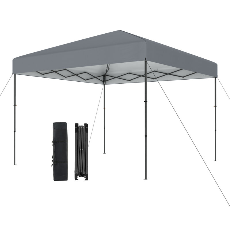 300 X 295 Cm Pop Up Canopy Tent Blue Foldable Outdoor Sunshade Patio Shelter Gazebo, White