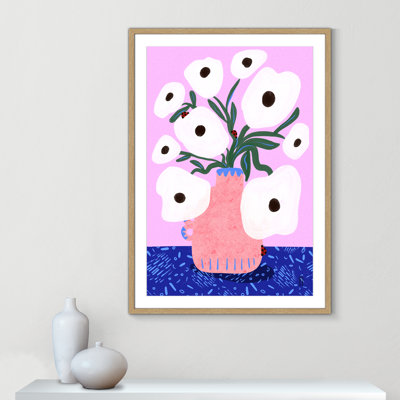 «White Poppies and Ladybirds», reproduction d'art par Nell