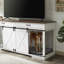 Grande porte de grange pour chien avec 2 tiroirs et cloison-822549767-847920841