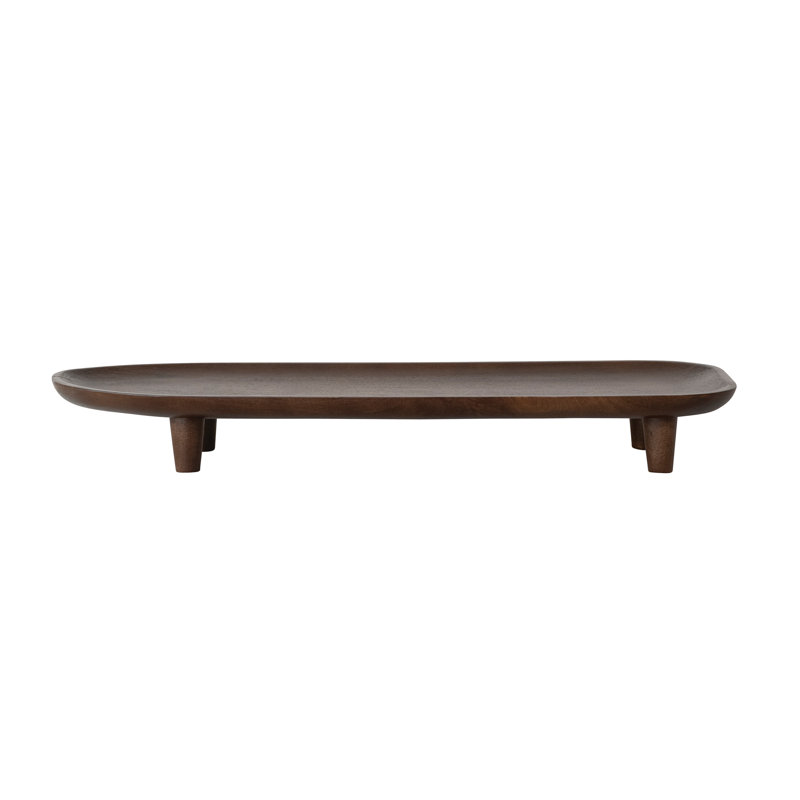 Walnut-Finished Mango Wood Footed Platter