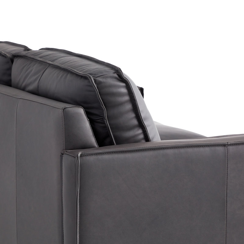 Causeuse en cuir Cascades, Cuir véritable gravier