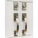 Cozyblock Double Door Handle Sets With Single Cylinder Deadbolt, Rectangular Adjustable Entry Door Lock Sets With Dummy (Round Lever, Brushed Nickel)