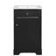Meuble-lavabo noir de 50 cm avec lavabo, fini peint, tablette de rangement et poignée ronde. Porte d'armoire de 50 cm avec tablette réglable.