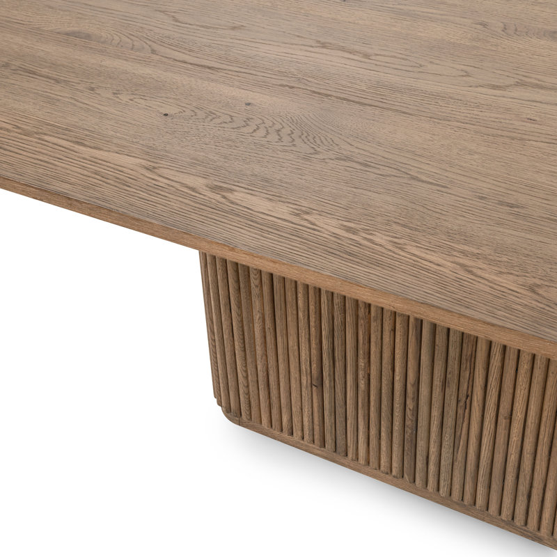 Vander 60" Square Reclaimed Oak Wood Dining Table, Tawny Brown
