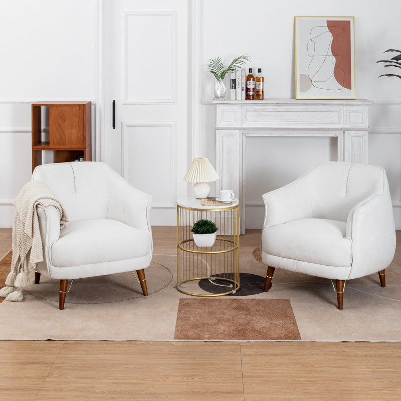 Upholstered Accent Chairs, White