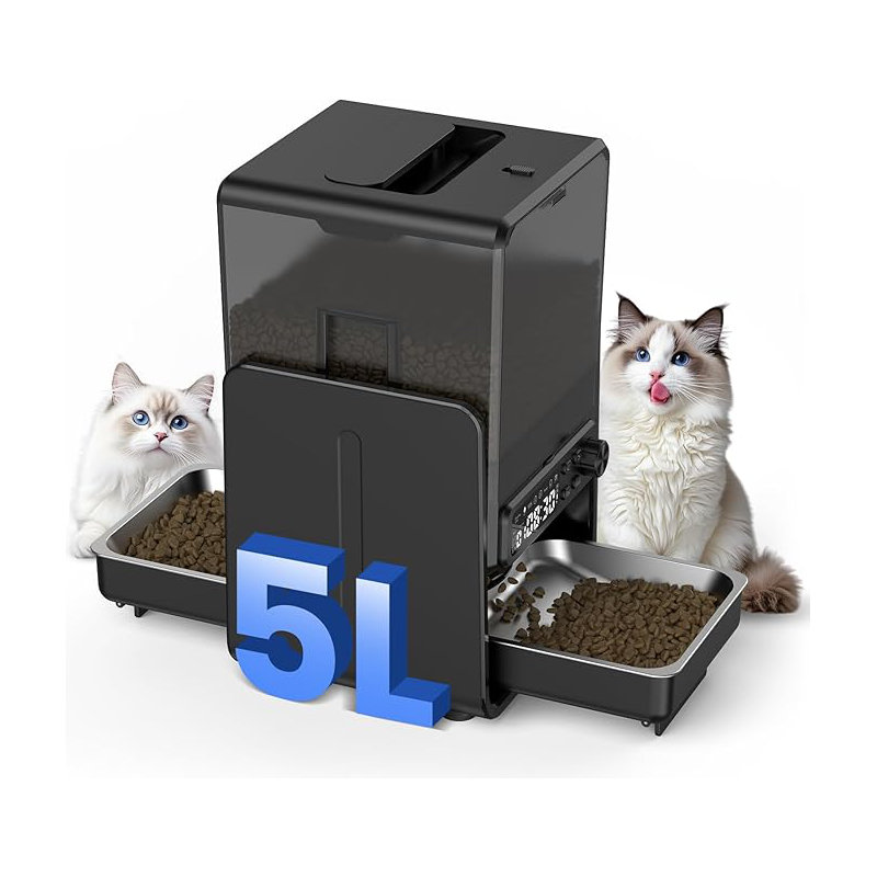 Mangeoire réglable pour animaux avec bols doubles