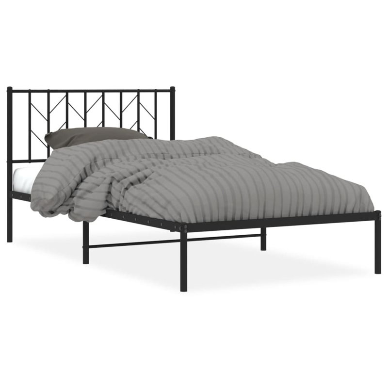 Metal Bed, Black, 107 x 203 cm