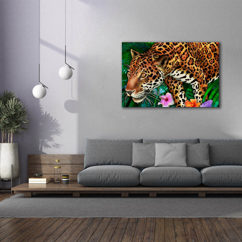  «Jaguar» par Tim Jeffs, art mural sur toile, H 40 po x l 60 po