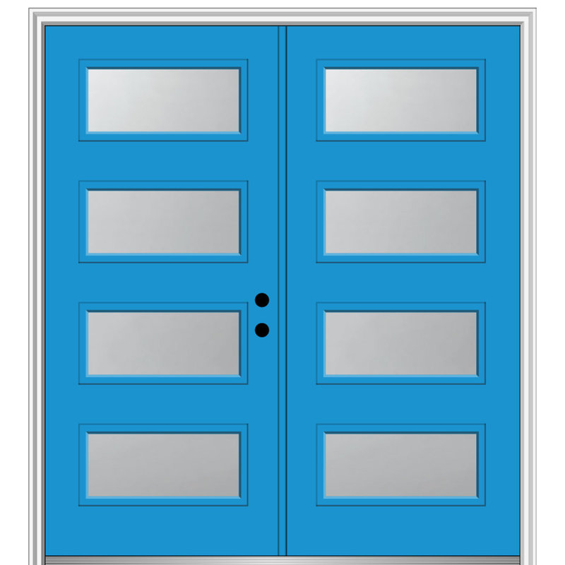 Celeste 32" x 80" Left-Hand Inswing Frosted Glass Fiberglass Front Door