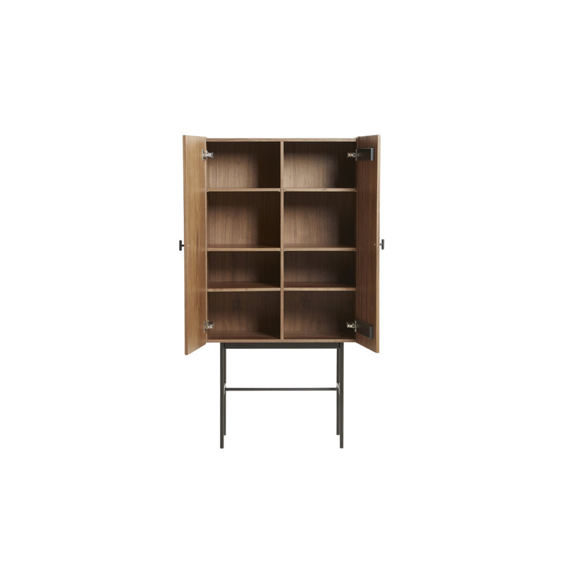 Array Highboard (80 Cm), Black/Walnut