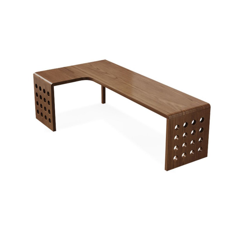 Bureaux rectangulaires en bois massif en forme de L, H 29,53 po x l 78,74 po x P 47,24 po, Retour à gauche