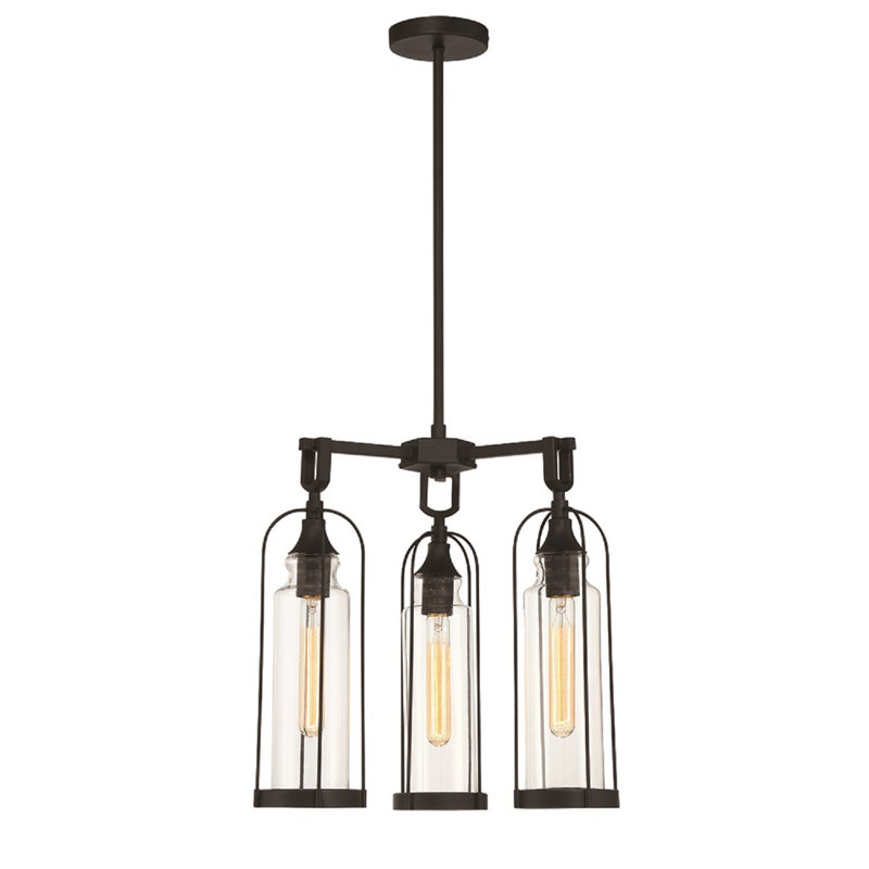 YASMIN 3-Light Outdoor Chandelier, Black