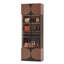 Vitrine vitrée en bois massif de forme arquée de 60 cm (23,62 po) avec bandes lumineuses DEL et rangement en verre trempé