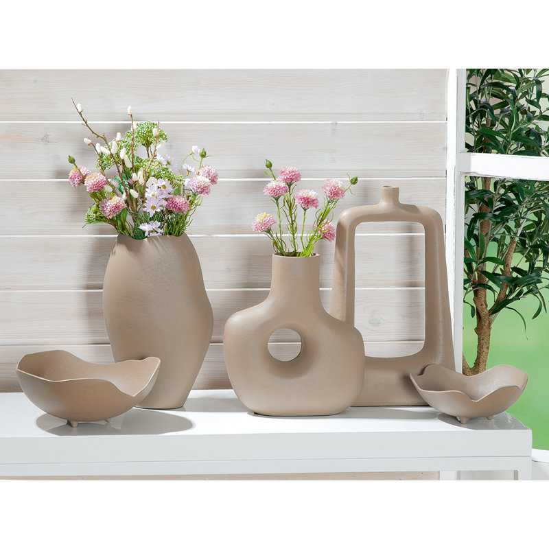 Caleia Handmade Aluminum Table Vase, Beige