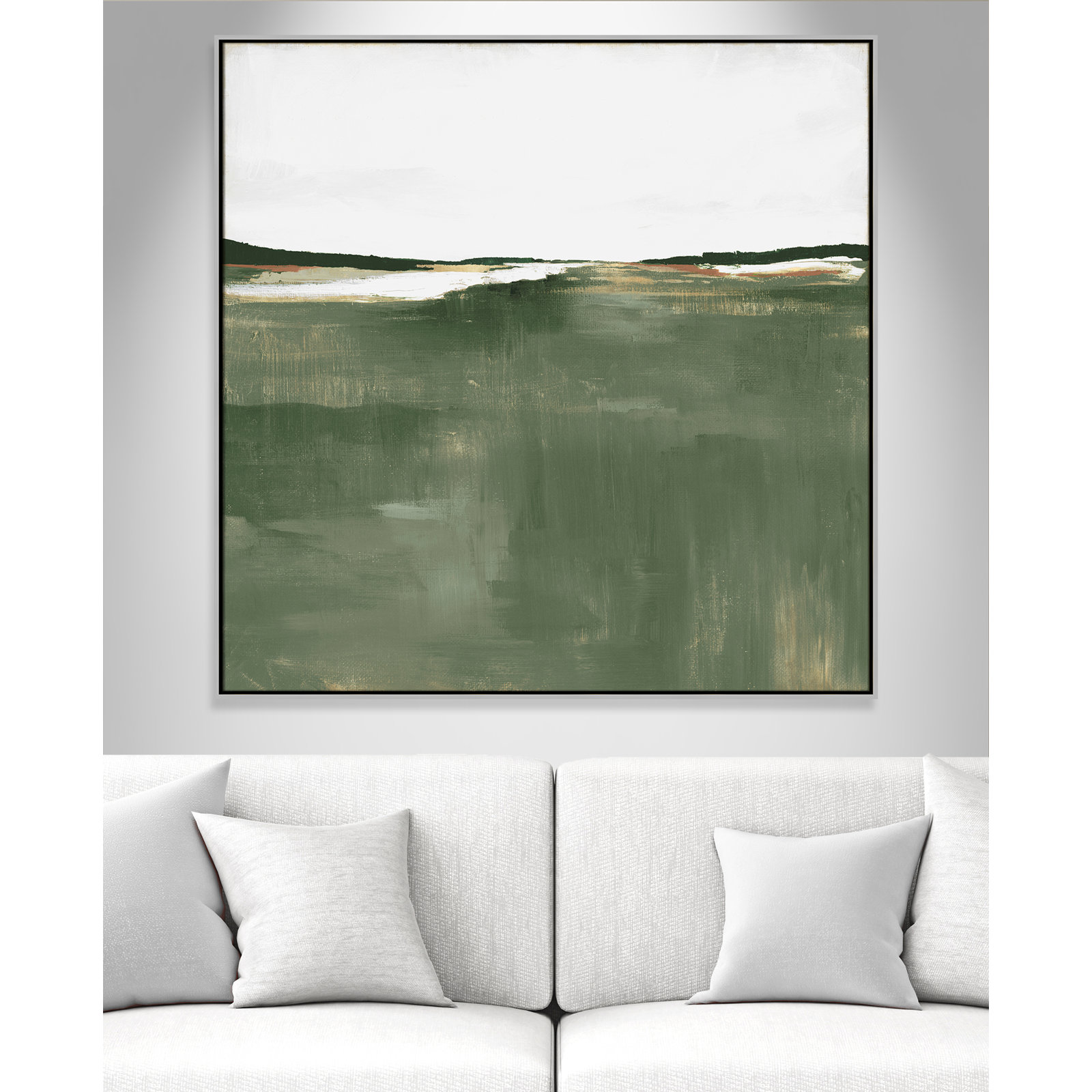 Dauntsey "Green Sea" Print by Isabelle Z, 46.5" H x 46.5" W, Silver
