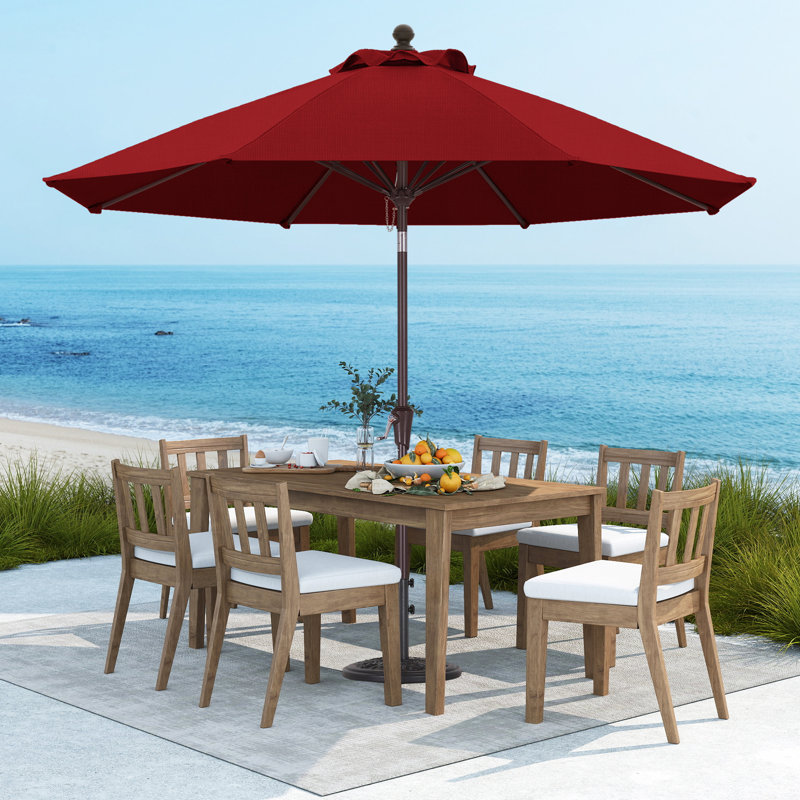 Parasol de patio en oléfine 9 pi 9 pi, Rouge