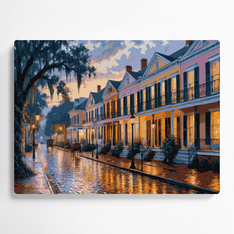 Art mural gris en villes, Charleston SC, H 24 po x l 36 po